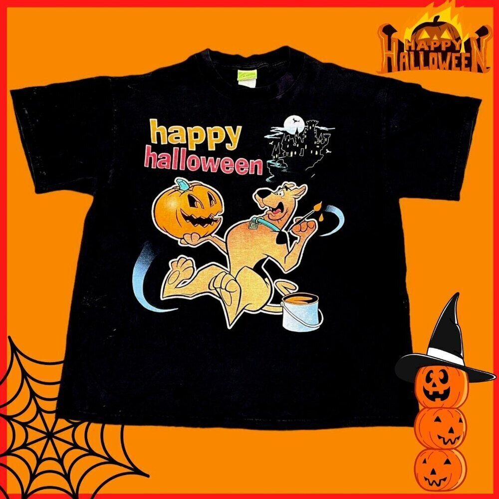 Scooby Doo Happy Halloween Graphic T-Shirt Cartoon Costume Fan Gift Funny Tee